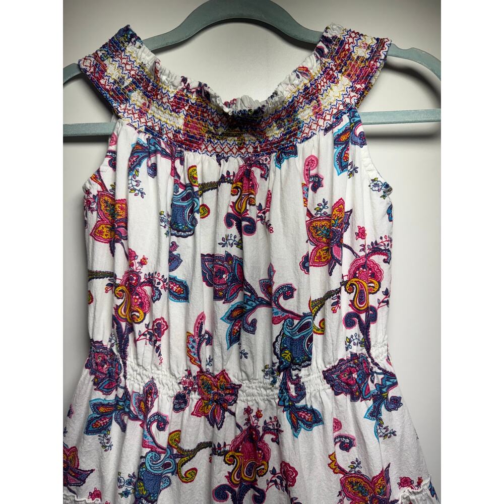 Charlie Paige Boho Sleeveless Smocked Neck Maxi Dress Multi Color Floral Cotton - Picture 7 of 10